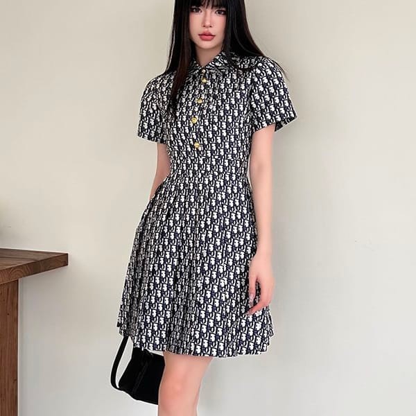 Very popular! Dior silk shantung dress copy dem38255