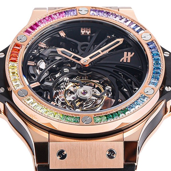 Hublot Replica Big Bang Openwork Tourbillon Rubber Strap Skeleton Tourbillon Movement huq51660