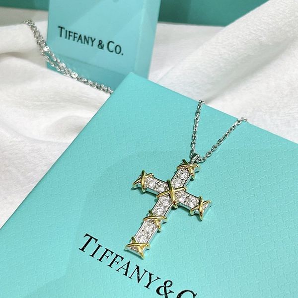 n-grade recommended tiffany jean schlumberger 10 stone cross pendant replica tih25738