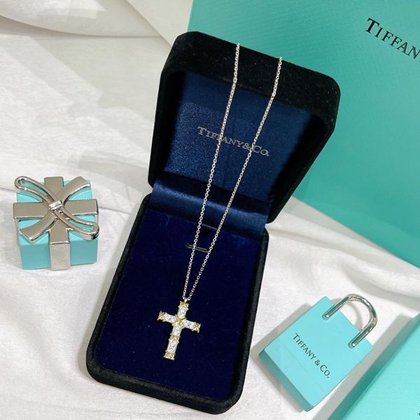 n-grade recommended tiffany jean schlumberger 10 stone cross pendant replica tih25738