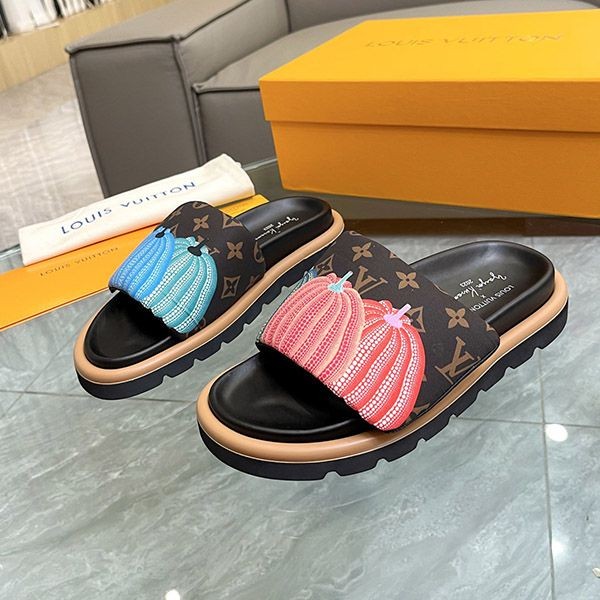 n-grade recommendedLouis Vuitton x Yayoi Kusama pumpkin sandals replica 1ABD91