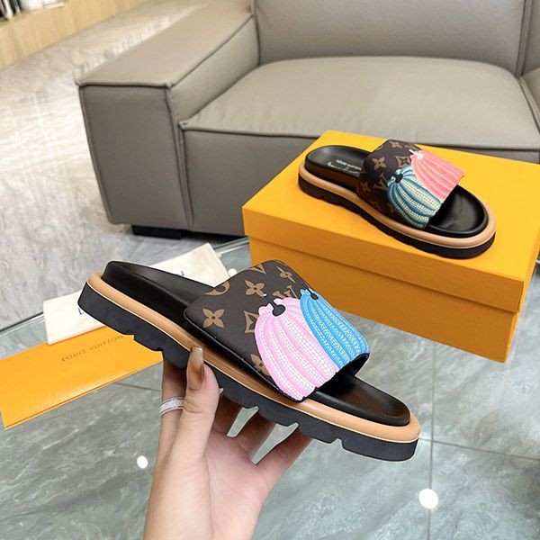 n-grade recommendedLouis Vuitton x Yayoi Kusama pumpkin sandals replica 1ABD91