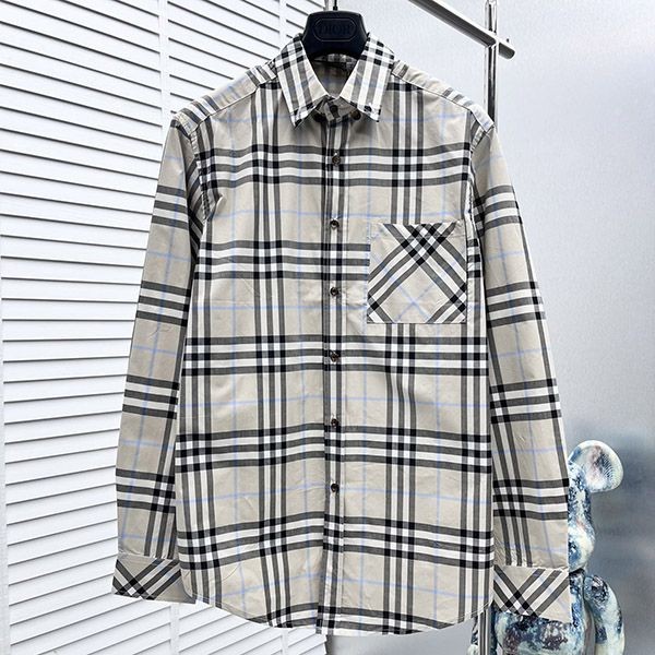 Burberry Check Motif Cotton Shirt Replica Bab63998