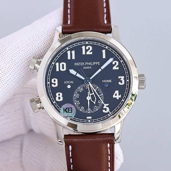Patek Philippe Replica Calatrava Pilot Travel Time Ref.5524G-001 Varnished Blue Dial