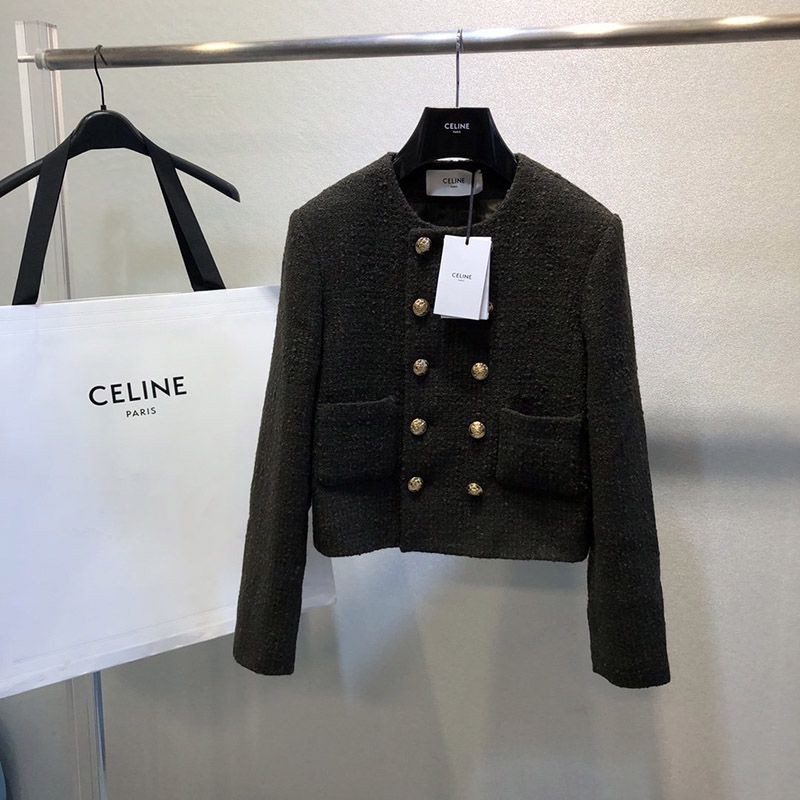 Eye-catching color ◇New item◇Celine tweed jacket replica tailored Cem97326