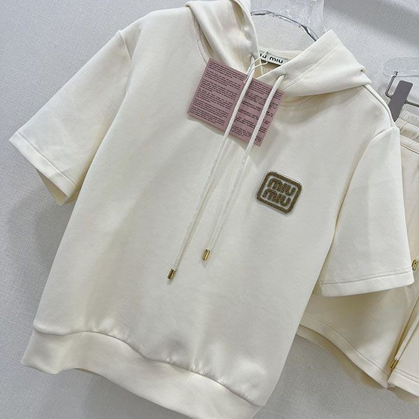 Nice Miu Miu replica logo sweatshirt short sleeves myi22478