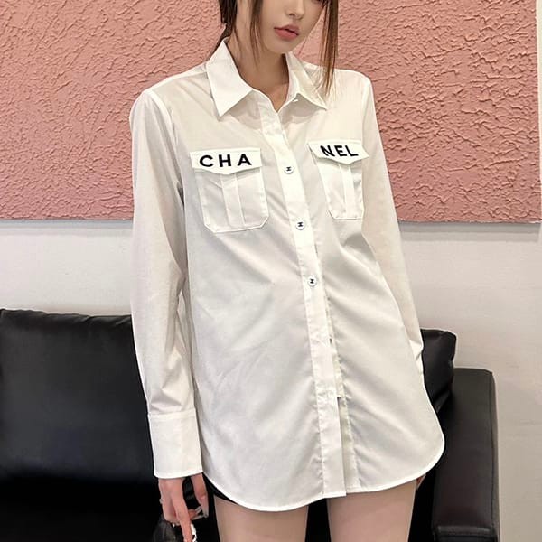 ★Popular in Japan! Chanel long sleeve shirt, imitation blouse, cotton shl12494