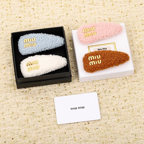 ☆Super popular☆Miu Miu shearling hair clip replica 4 colors 5IF092