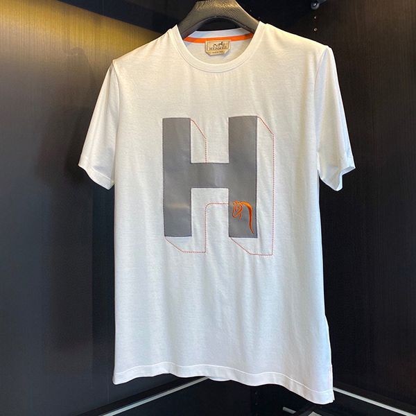 No.1 popular Hermes pocket embroidered straight cut T-shirt copy ery74254 No.1 popular Hermes pocket embroidered straight cut T-shirt copy ery74254