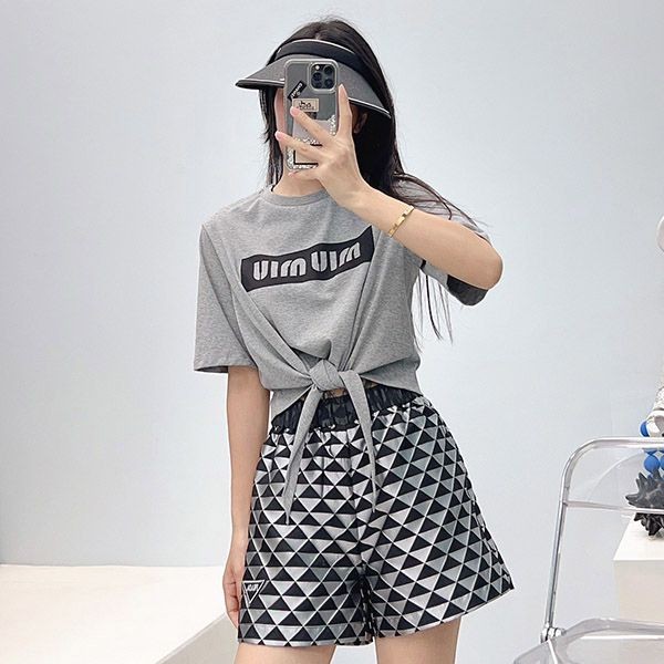 Nice Miu Miu Replica Cotton Logo Cotton T-shirt myz72363 Nice Miu Miu Replica Cotton Logo Cotton T-shirt myz72363