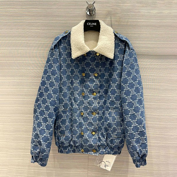 Hard to find Celine technical fabric fake loose jacket Triomphe Cec13221 Hard to find Celine technical fabric fake loose jacket Triomphe Cec13221