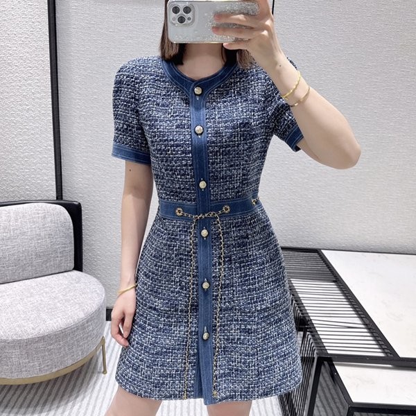 Hard to find! Fake Chanel belted dress shv02776
