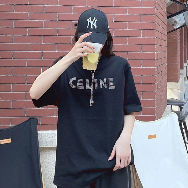 New Celine Eyelet Embroidery Loose T-shirt Cep23506 New Celine Eyelet Embroidery Loose T-shirt Cep23506