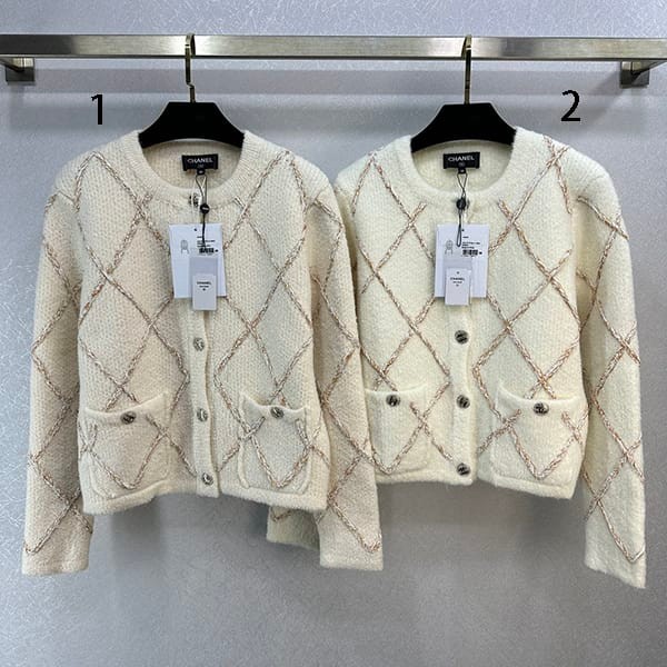 Cute fake Chanel parka jacket with hood, cashmere, 2 colors, shw49214