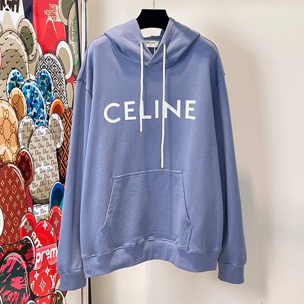 Latest and stylish Celine logo cotton fleece hoodie replica Ceb73376
