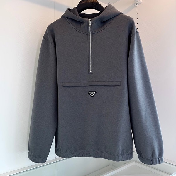 Prada oversized hoodie replica with logo pui18989 Prada oversized hoodie replica with logo pui18989