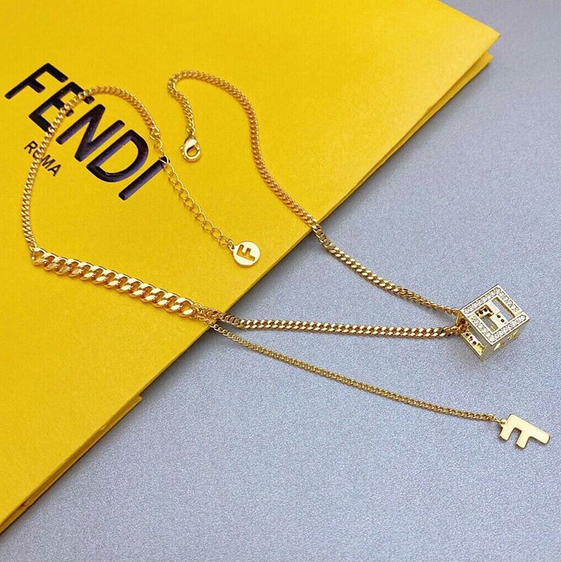 21-22AW★Upgrade your style★ Fendi FF Guilloche Necklace Copy feq38375 21-22AW★Upgrade your style★ Fendi FF Guilloche Necklace Copy feq38375