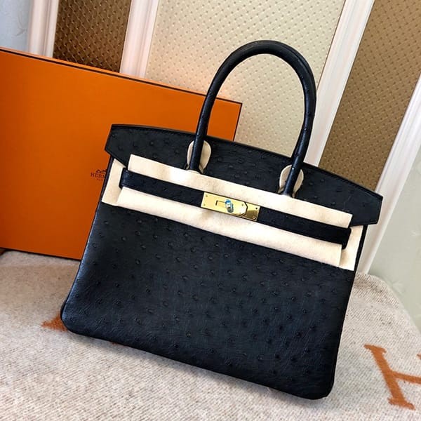 Luxury brand Hermes Birkin 30 replica ostrich leather with G hardware erj45552 Luxury brand Hermes Birkin 30 replica ostrich leather with G hardware erj45552