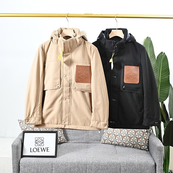 New item ☆Loewe copy☆Hooded parka short cotton beige 2 colors S359Y02X76