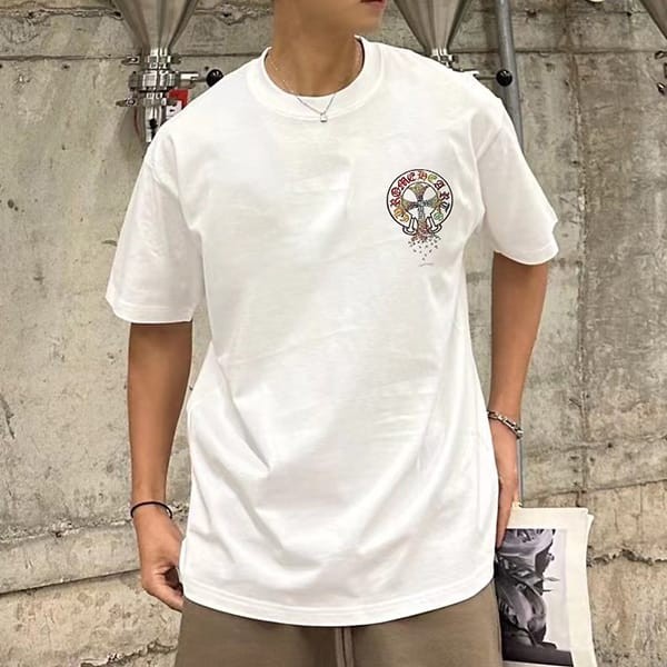 Secured Chrome Hearts Neck Logo T-shirt Fake Short Sleeve Kun97711 Secured Chrome Hearts Neck Logo T-shirt Fake Short Sleeve Kun97711