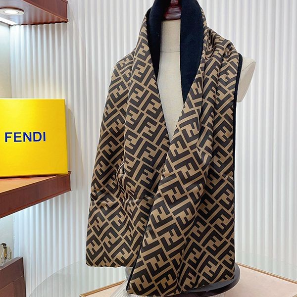 Extremely rare! Fendi FF logo cashmere silk scarf copy FXP400A6DFF0QE