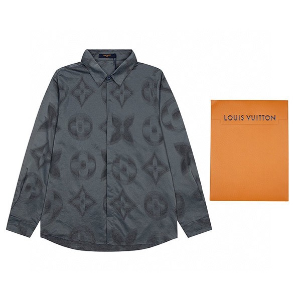Louis Vuitton Monogram Long Sleeve Shirt Replica vuo47003 Louis Vuitton Monogram Long Sleeve Shirt Replica vuo47003