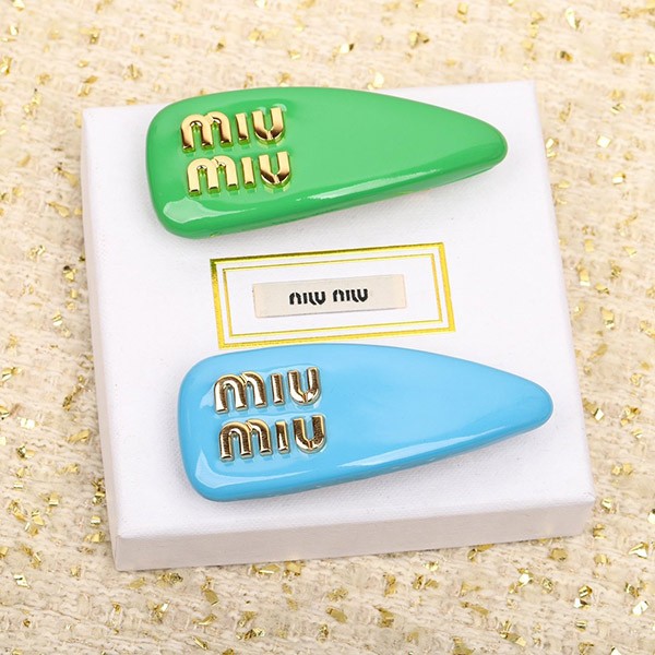 Miu Miu Patent Leather Logo Hair Clip, Popular Imitation, 2 Colors, myj01511