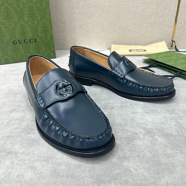 Gucci Logo Cutout Leather Penny Loafers Replica guz06078