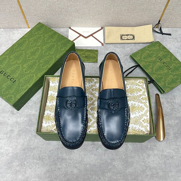 Gucci Logo Cutout Leather Penny Loafers Replica guz06078