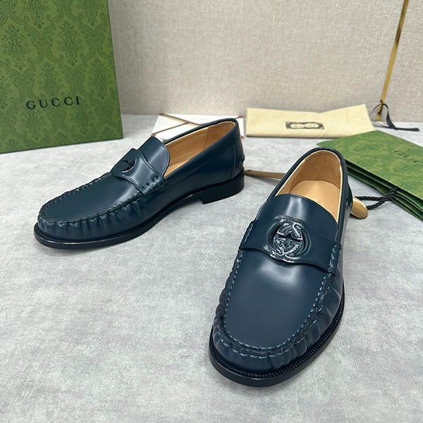Gucci Logo Cutout Leather Penny Loafers Replica guz06078