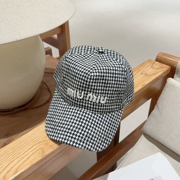 Miu Miu baseball cap replica check pattern myc46590