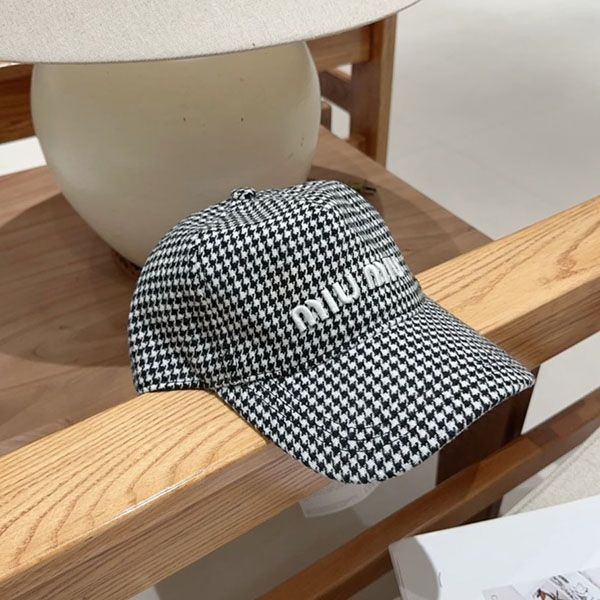 Miu Miu baseball cap replica check pattern myc46590