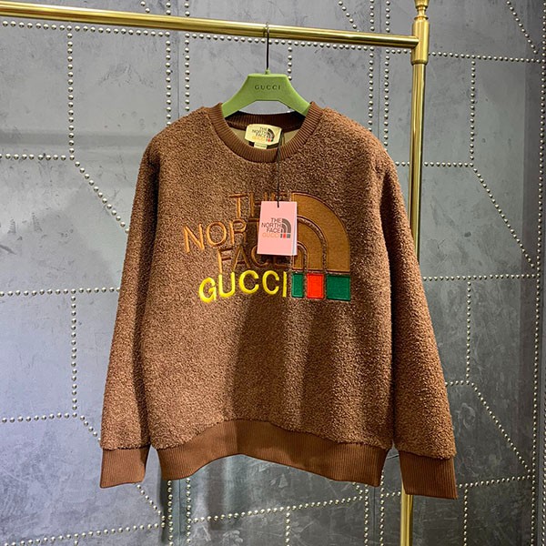 Very popular! Gucci x North Face replica ★Logo faux fur sweatshirt pullover Nod66918
