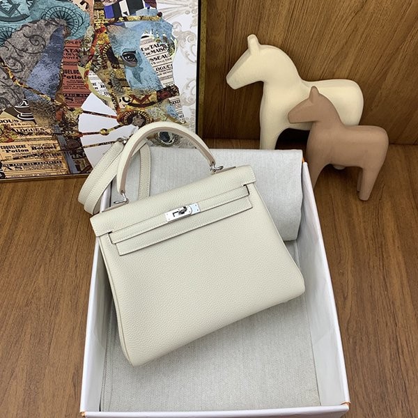 New color ☆ Rare Hermes Kelly 25 replica silver hardware ere04375