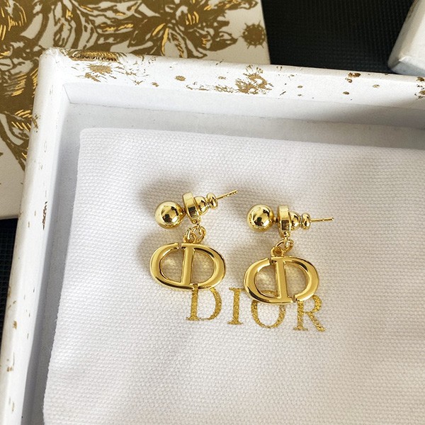 Hard to find Dior CD NAVY earrings replica metal logo pair des69249