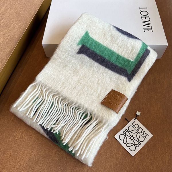 Ultra-limited edition Loewe logo wool & mohair scarf, grade N, F811257X Ultra-limited edition Loewe logo wool & mohair scarf, grade N, F811257X