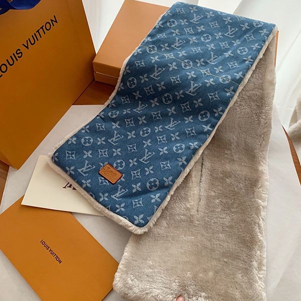 Ultra-limited edition Louis Vuitton denim monogram wool scarf replica vuz01534 Ultra-limited edition Louis Vuitton denim monogram wool scarf replica vuz01534