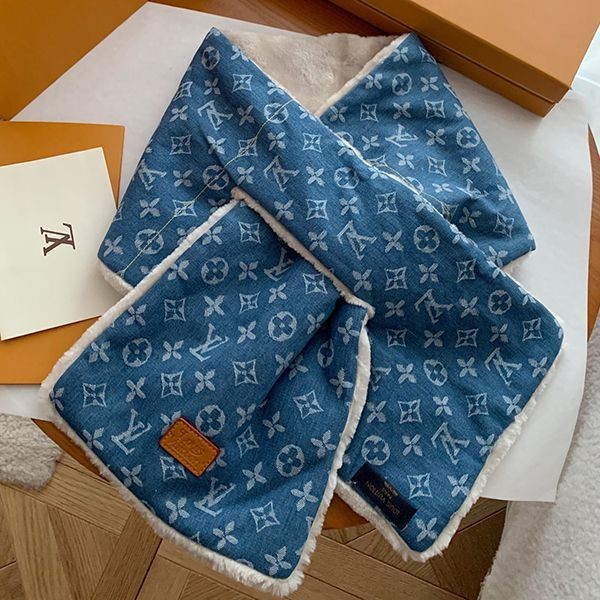 Ultra-limited edition Louis Vuitton denim monogram wool scarf replica vuz01534