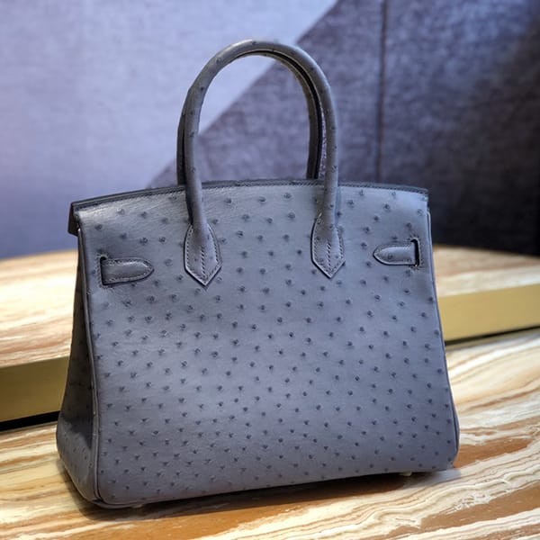 Secured Hermes Replica Birkin 30 Ostrich Gripere G Hardware era19185