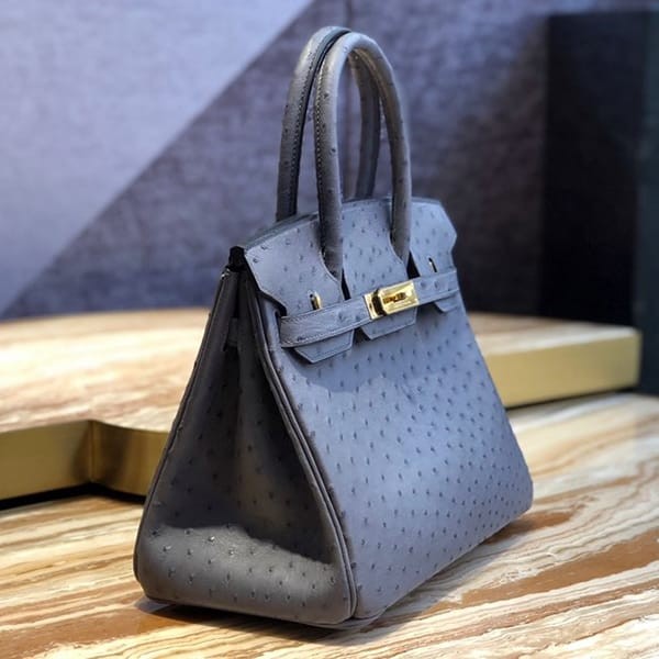 Secured Hermes Replica Birkin 30 Ostrich Gripere G Hardware era19185