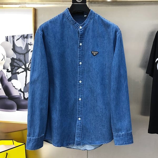 Competition for fake Prada Padded denim shirt puc52105