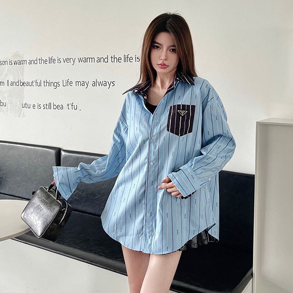 prada reversible vertical stripe shirt replica pue87811
