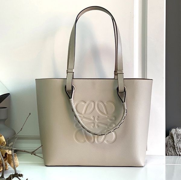 Perfect gift: Loewe grained leather Anagram small tote bag replica loy00487