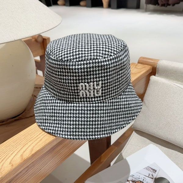Cheap Miu Miu front logo bucket hat replica with tracking myj91723
