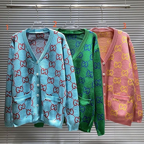 Gucci GG wool jacquard cardigan replica guz31593 Gucci GG wool jacquard cardigan replica guz31593