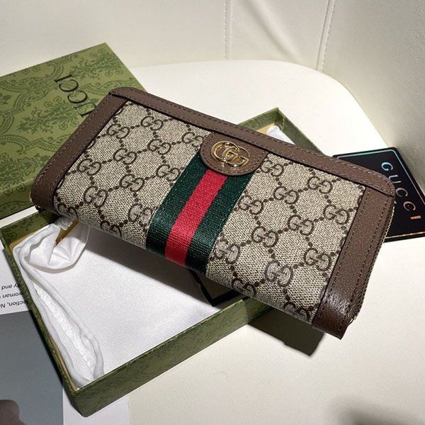 Recommended Gucci Beige GG Supreme Wallet Replica gus28340