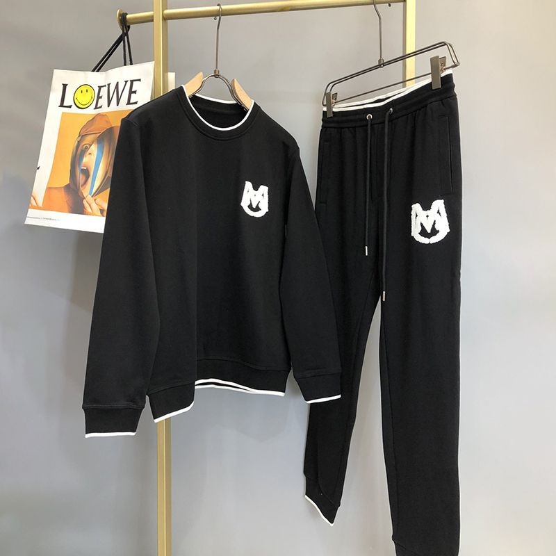 ★Japan!! Popular! Moncler Replica Flocked Logo Cotton Fleece Sweatshirt Set moi27077