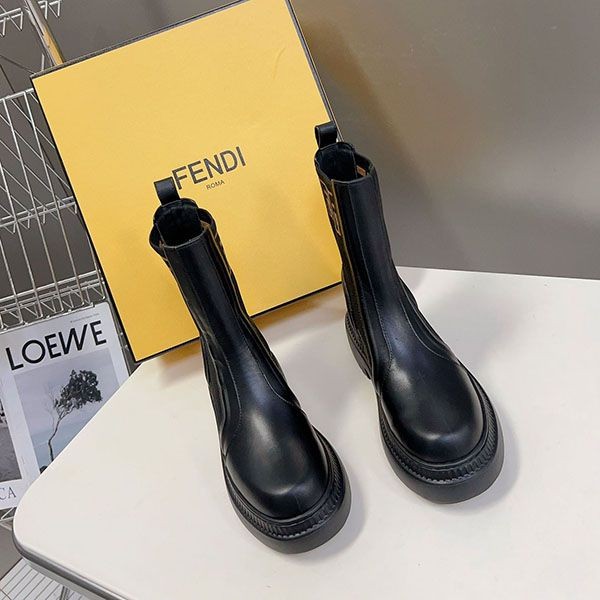 Recommended Fendi Leather Stretch Fabric Replica Biker Boots fee67373