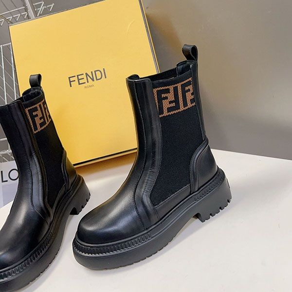 Recommended Fendi Leather Stretch Fabric Replica Biker Boots fee67373