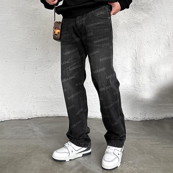 Classic Balenciaga copy logo script wide jeans baf72773